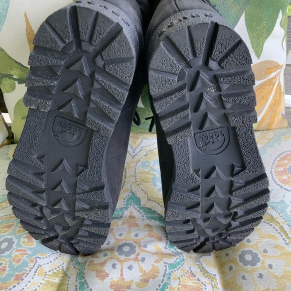 Vintage Sorel Black Leather Shearling Lace Up Boots CANADA MADE IN CANADA - Picture 10 of 11